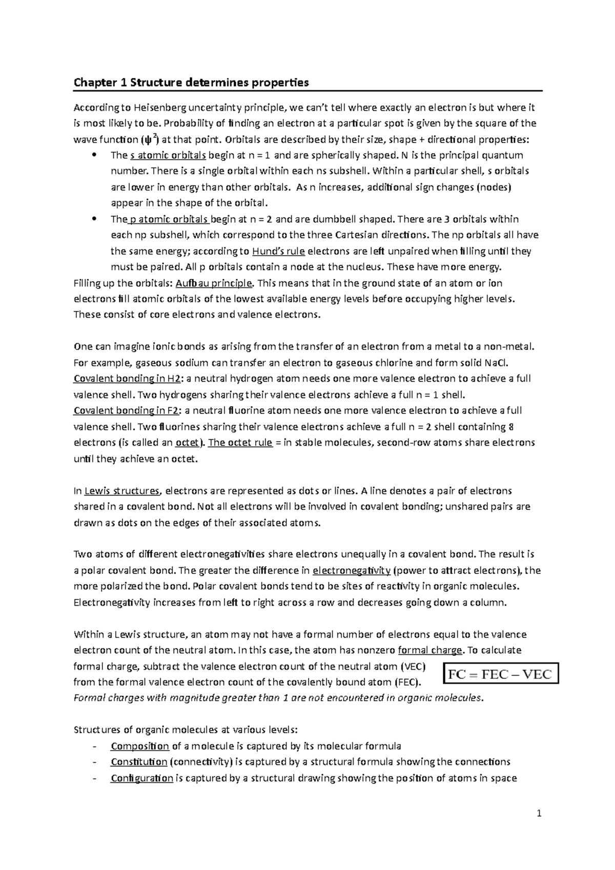 Lecture Notes on Organic Chemistry: Structure & Properties (CHEM301 ...