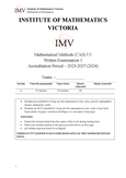 Mathematical Methods 1&2 - Grade: 11 - Victorian Certificate of ...