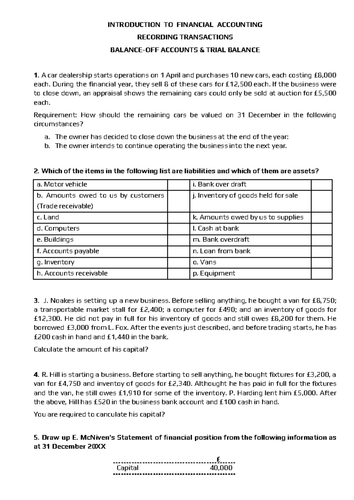 POA - Financial Accounting: Recording Transactions & Trial Balance ...