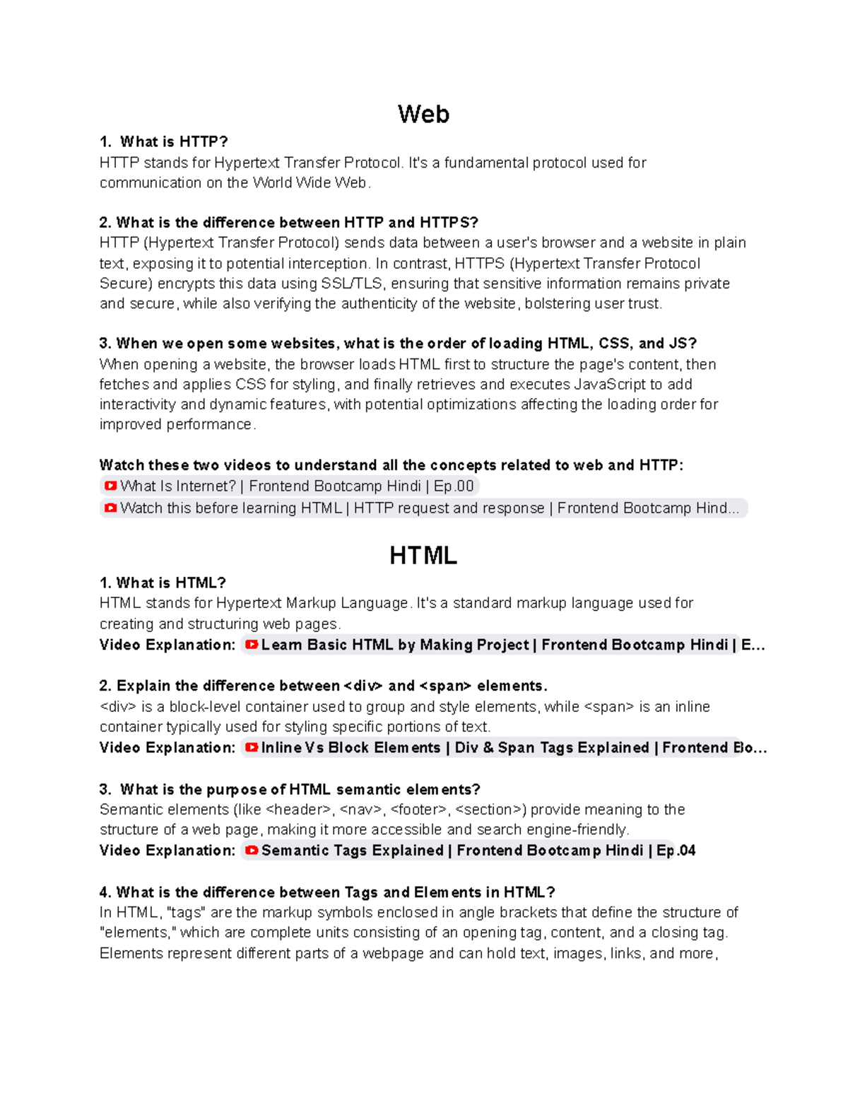 HTML Interview Question - Web What is HTTP? HTTP stands for Hypertext ...