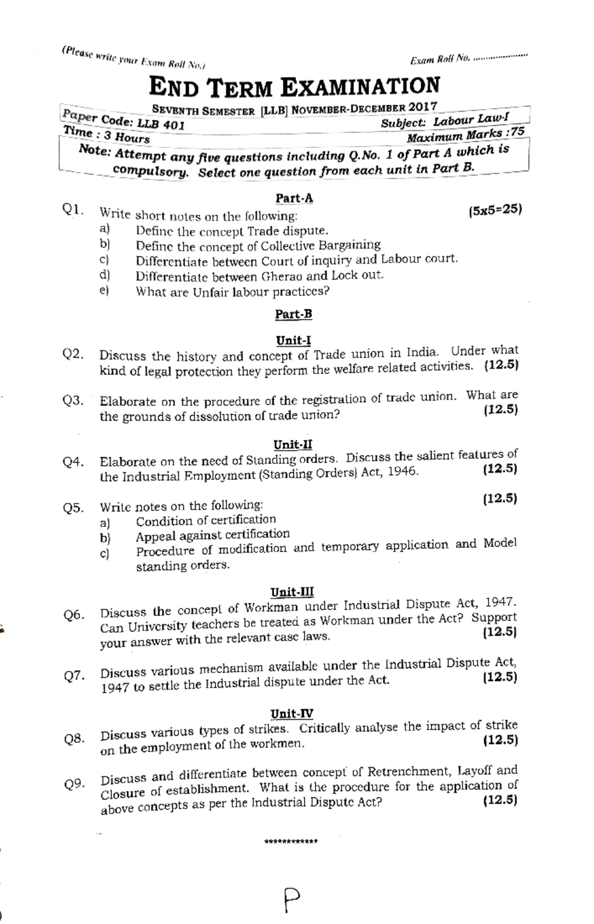LLB 525 Final Exam: Socio Legal Dimensions of Gender - Dec 2018 Exam ...