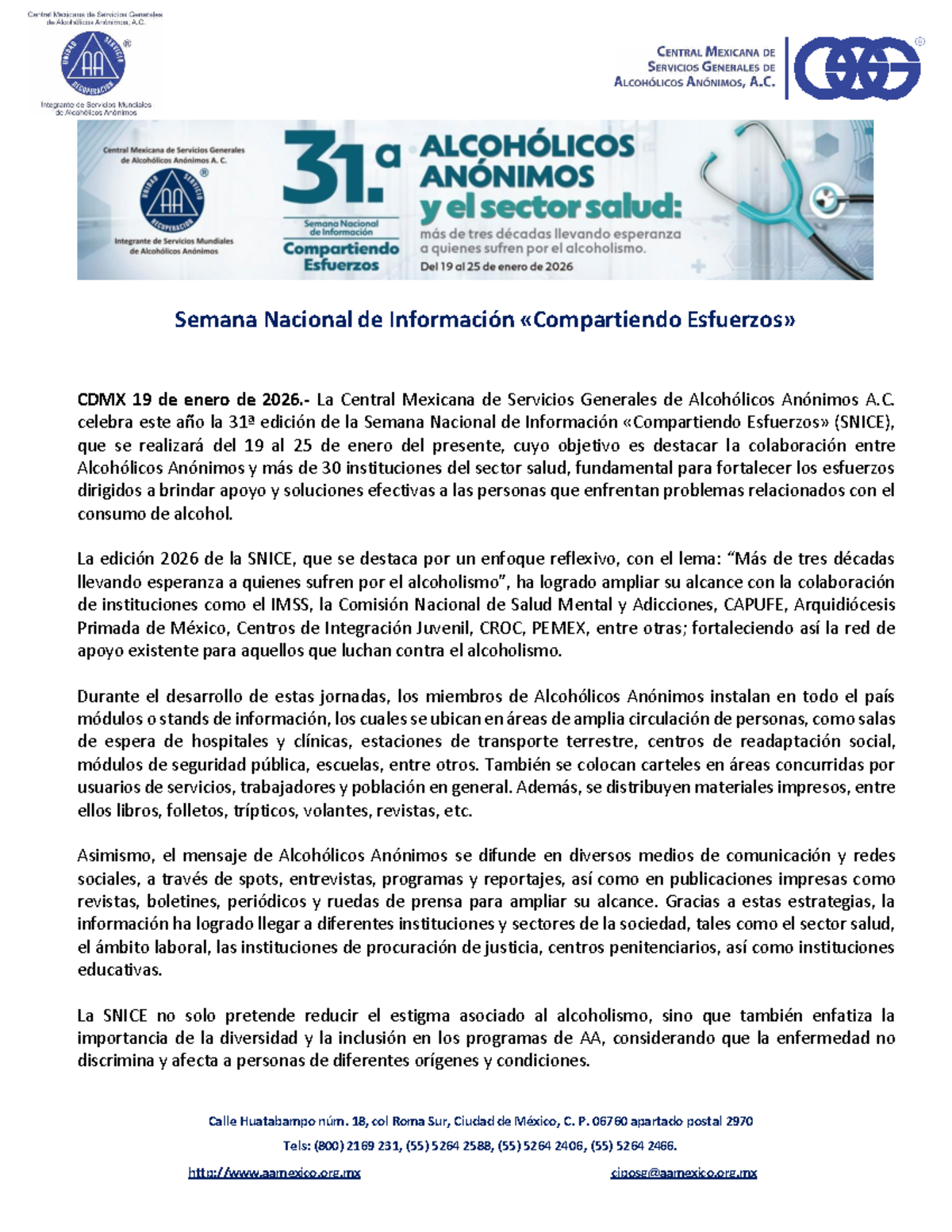 Boletín de Prensa: Semana Nacional de Información SNICE 2026 - Studocu