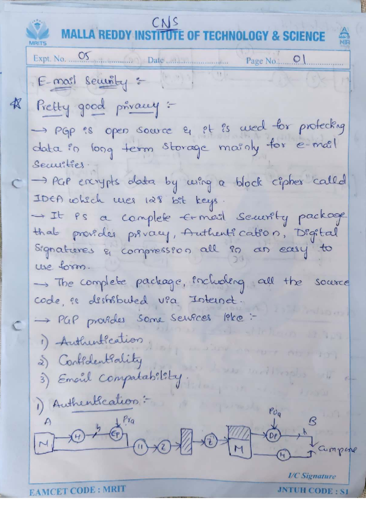 CNS UNIT-5: Security Protocols and Data Protection Techniques - Studocu