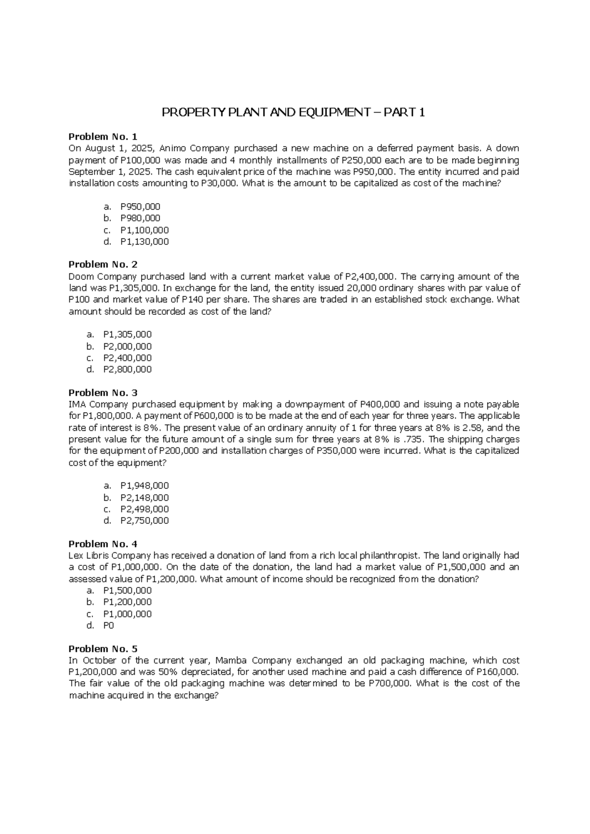 PPE - Property, Plant, and Equipment Notes (Part 1) - Studocu