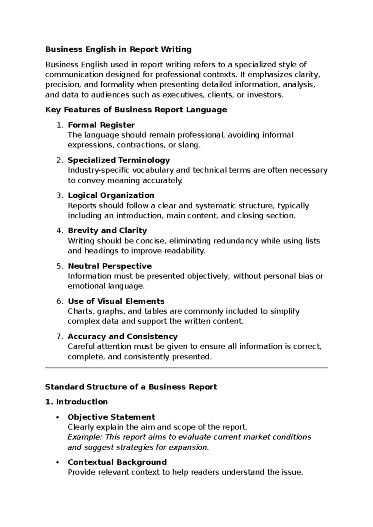 Business English: Effective Report Writing Techniques - Studocu