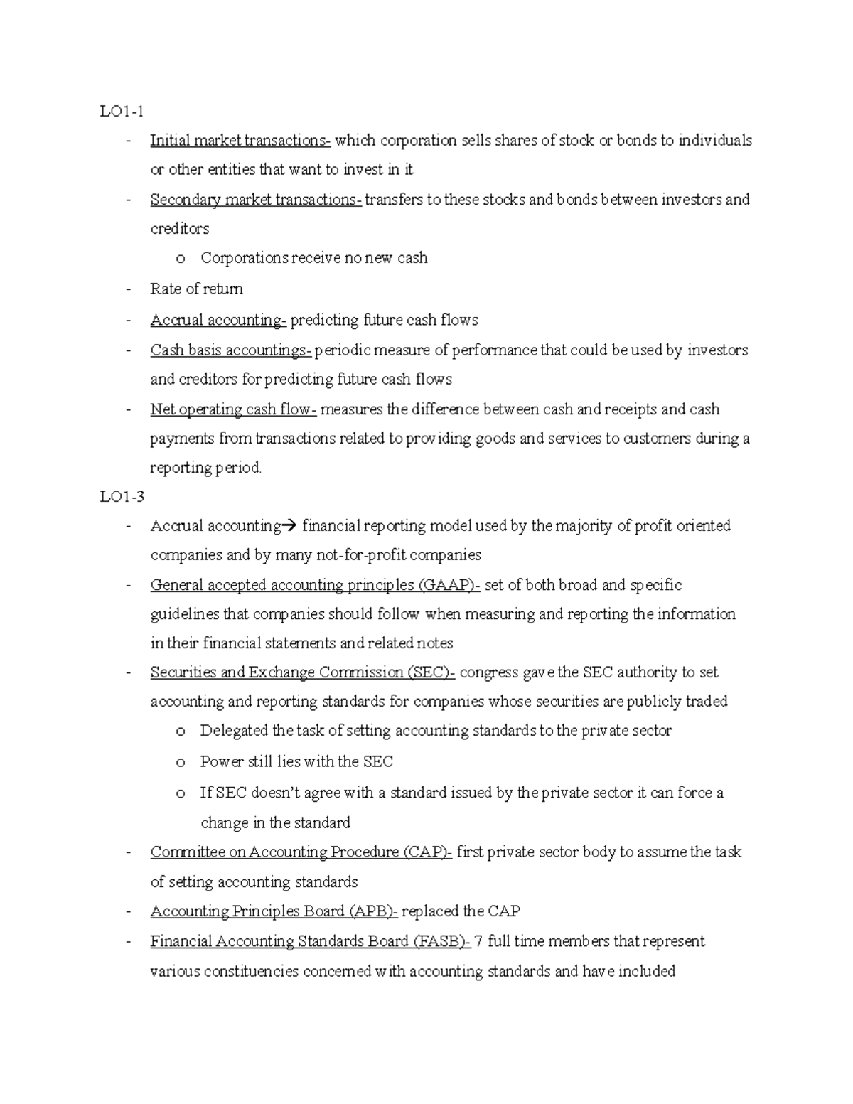 INT 1 - Lecture notes 1 - Initial market which corporation sells shares ...