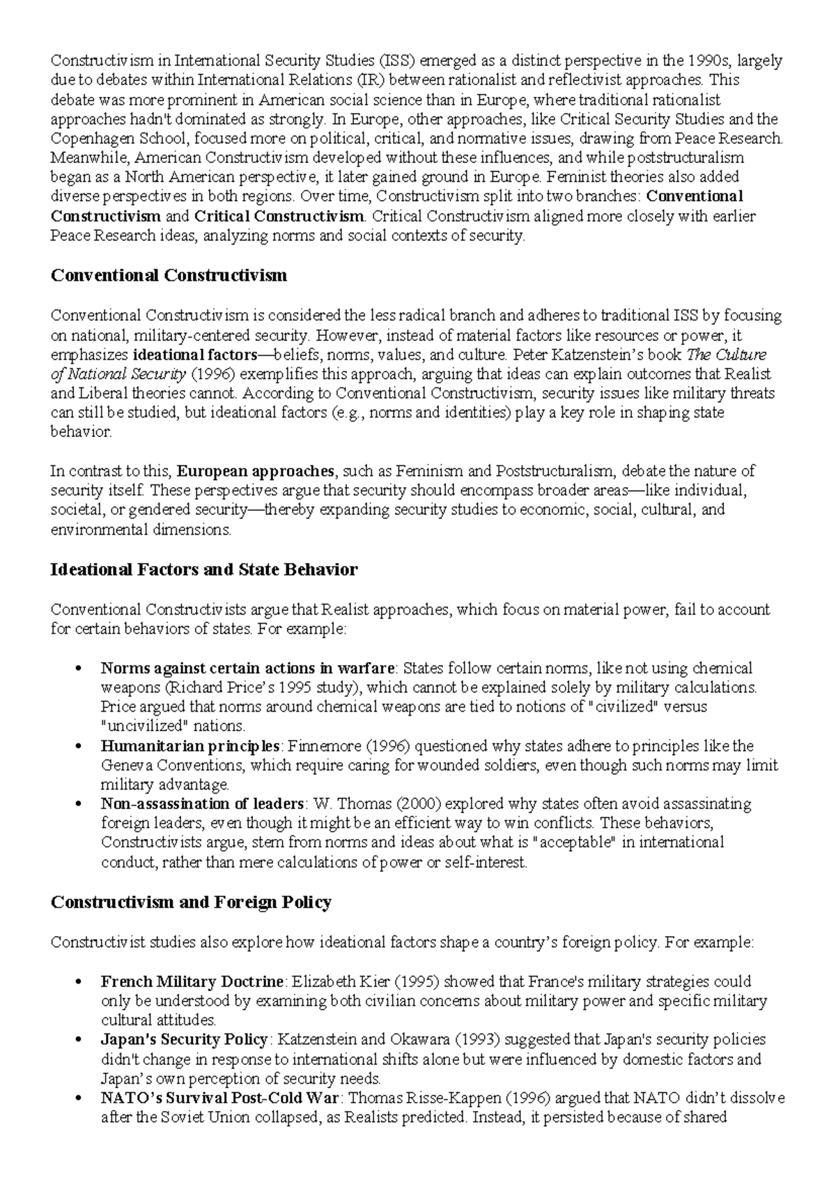 Constructivism in International Security Studies (ISS): A Critical ...