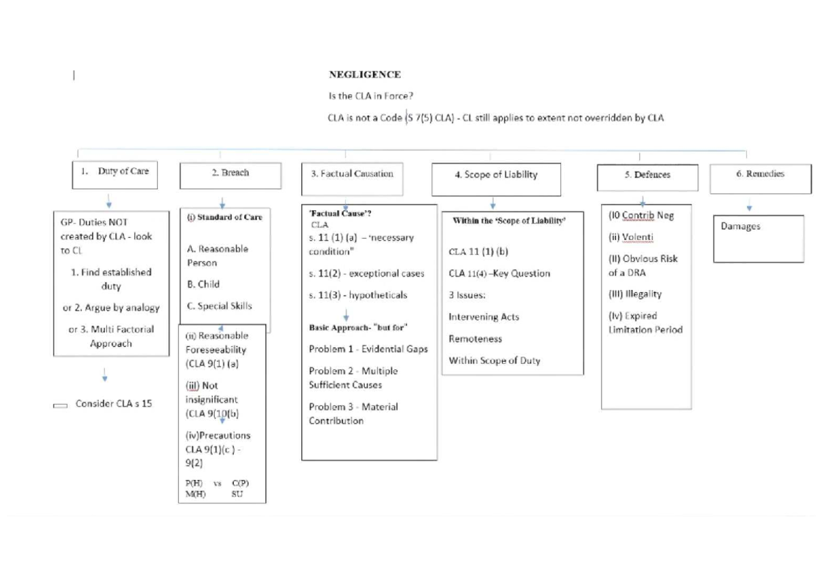 NEGLIGENCE (LAW 101): Flowchart on Duty of Care and Liability - Studocu