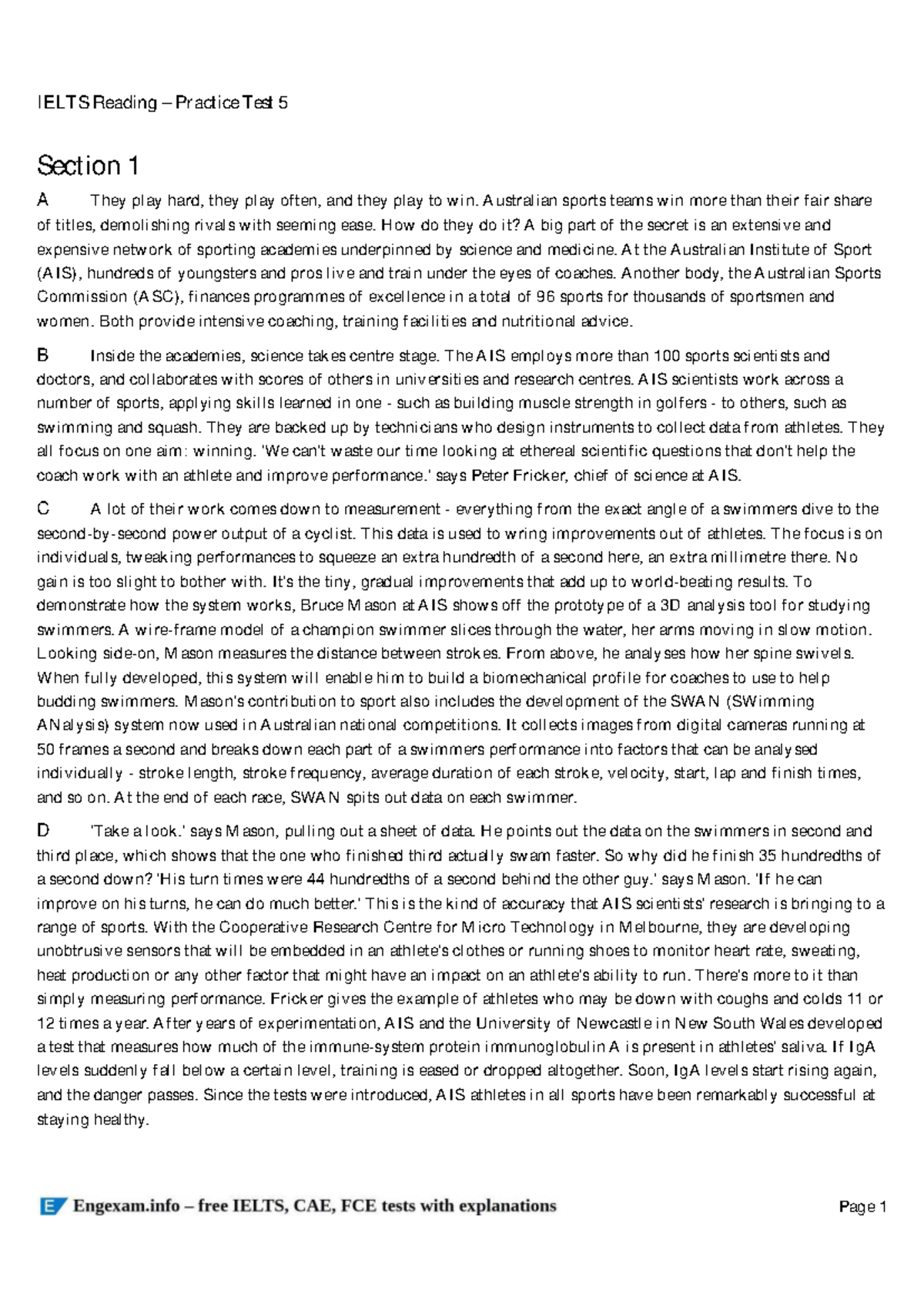 IELTS Reading Practice Test 5 with Detailed Answers and Analysis - Studocu