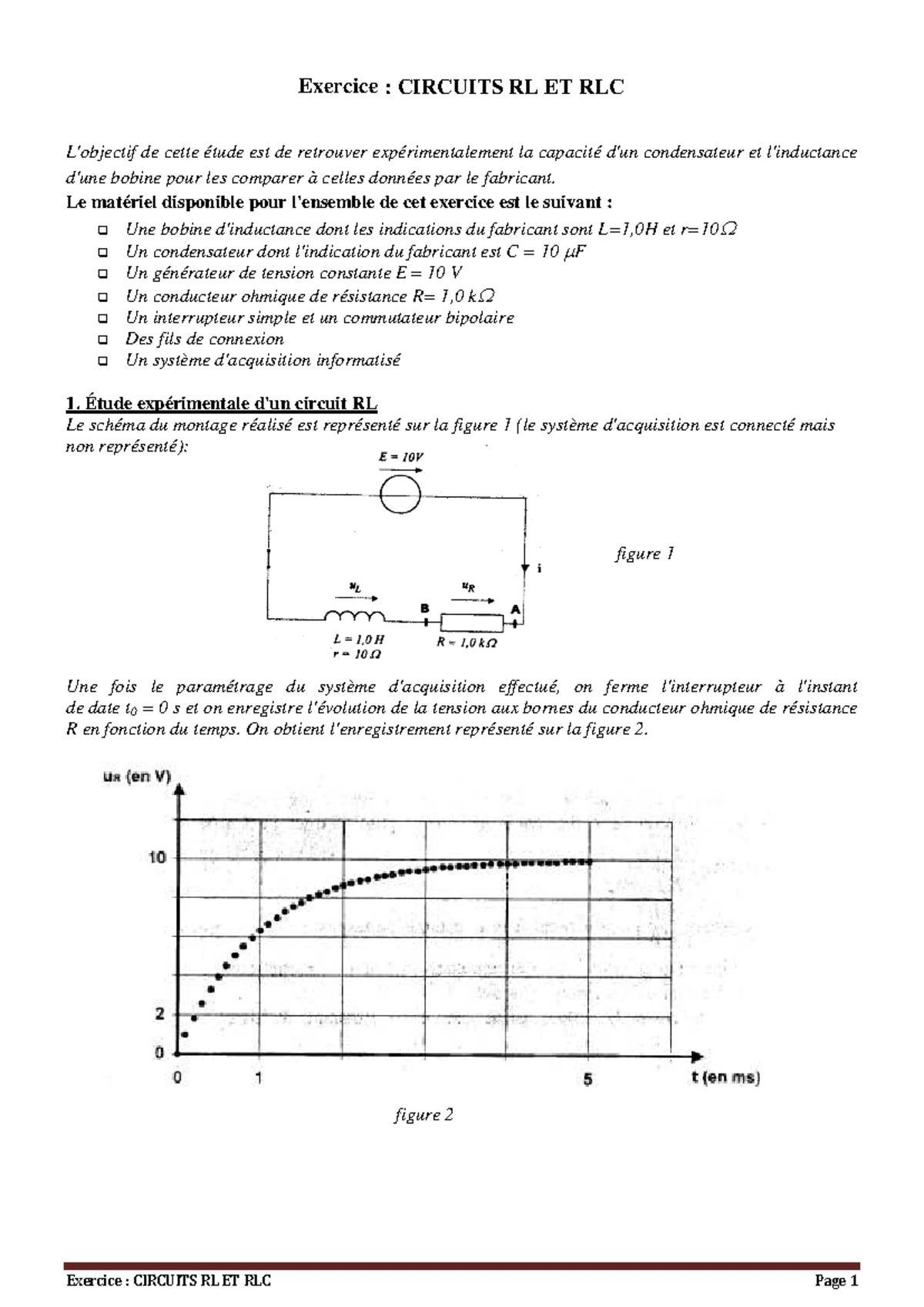 Dipole RL: Résumé de Cours 1 - Loi des Tensions et Applications - Studocu