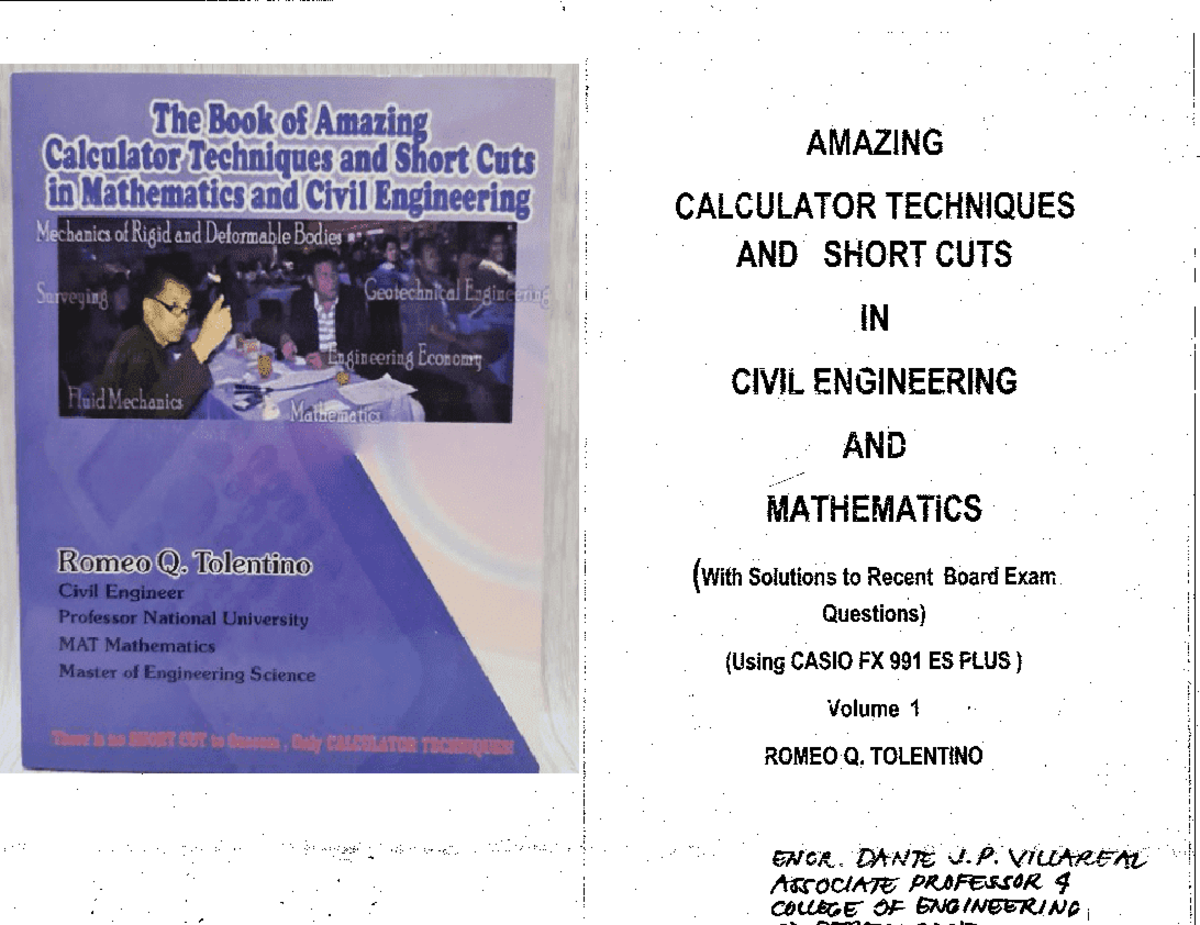 AMAZING CALCULATOR TECHNIQUES & SHORTCUTS IN CIVIL ENG. MATH (B) using ...