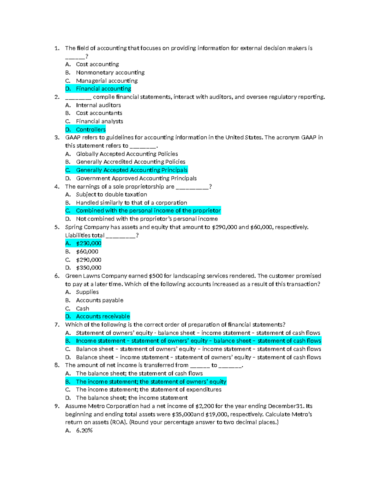 ACCT2301 - Comprehensive Study Notes for Exam 1 - Studocu