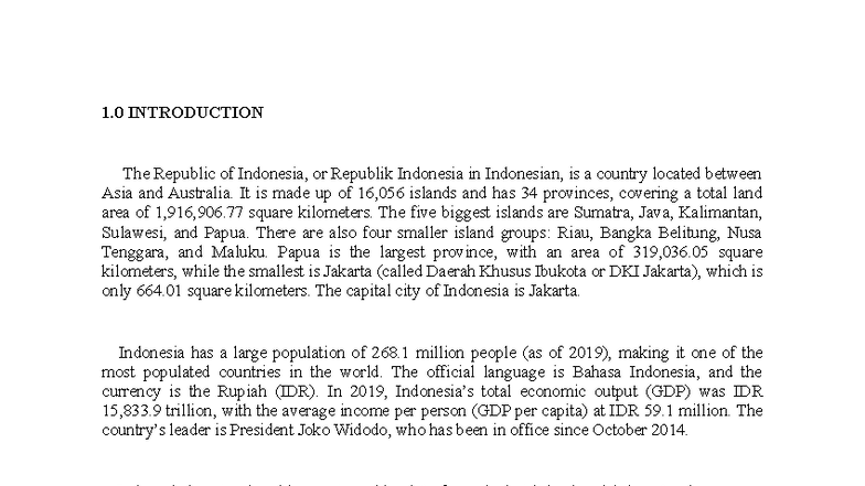 (ECO211) Economic Overview and Challenges in Indonesia - Studocu