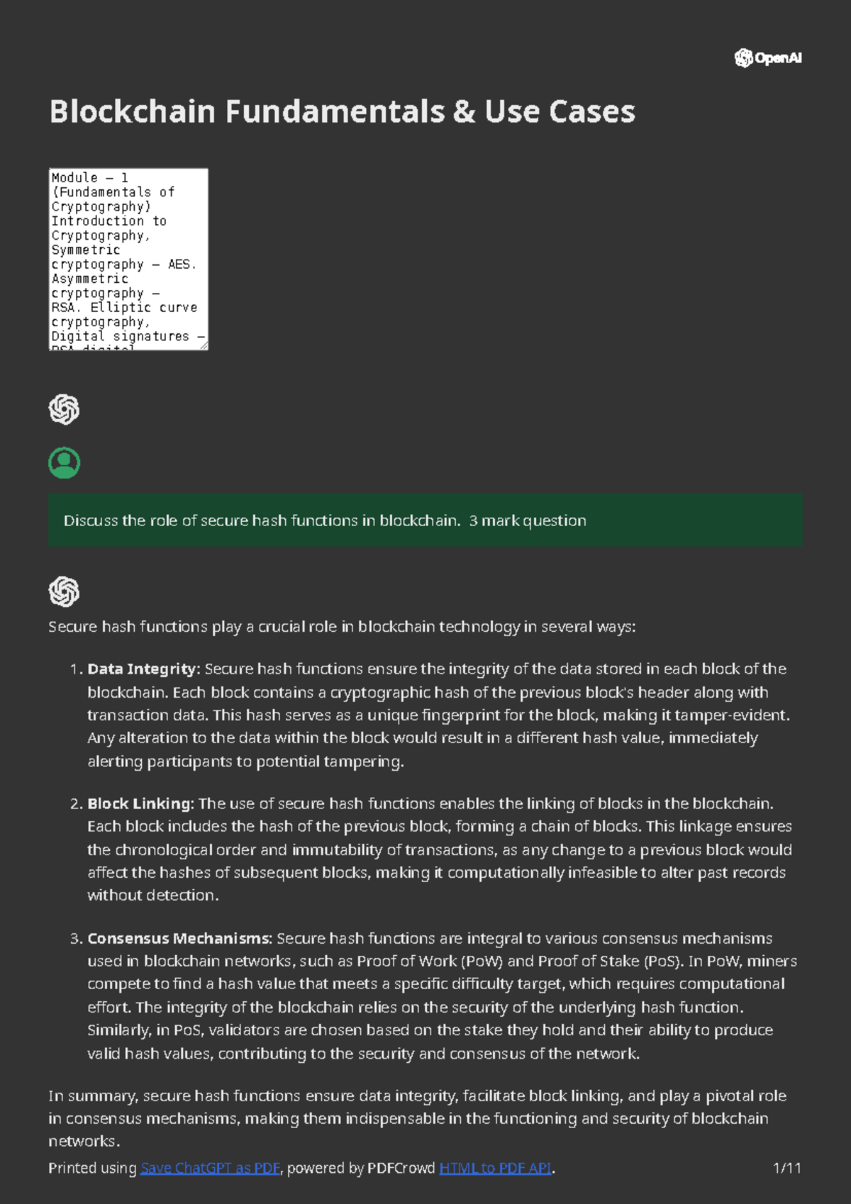 M1 - Blockchain Module 1: Cryptography, Digital Signatures & Merkle ...