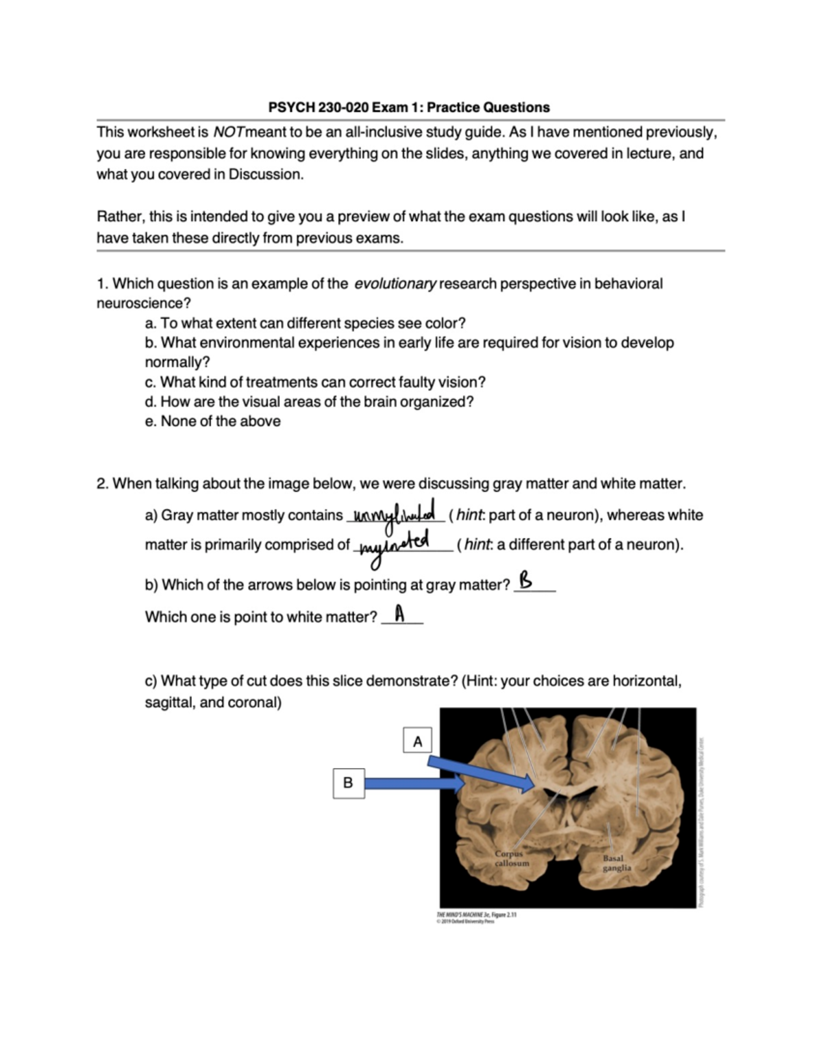 Psych 230 F22 Exam 1 Review Sheet Guide - Studocu