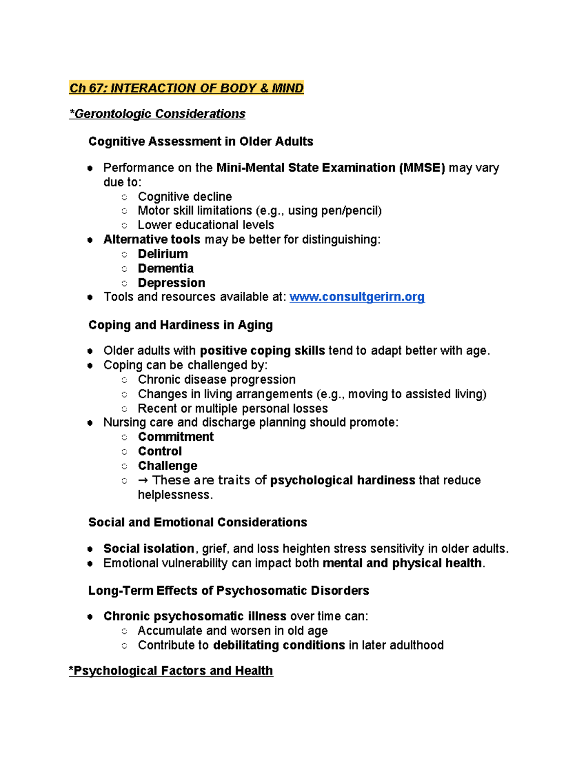 Ch 67-68: Cognitive & Emotional Factors in Aging and Anxiety Disorders ...
