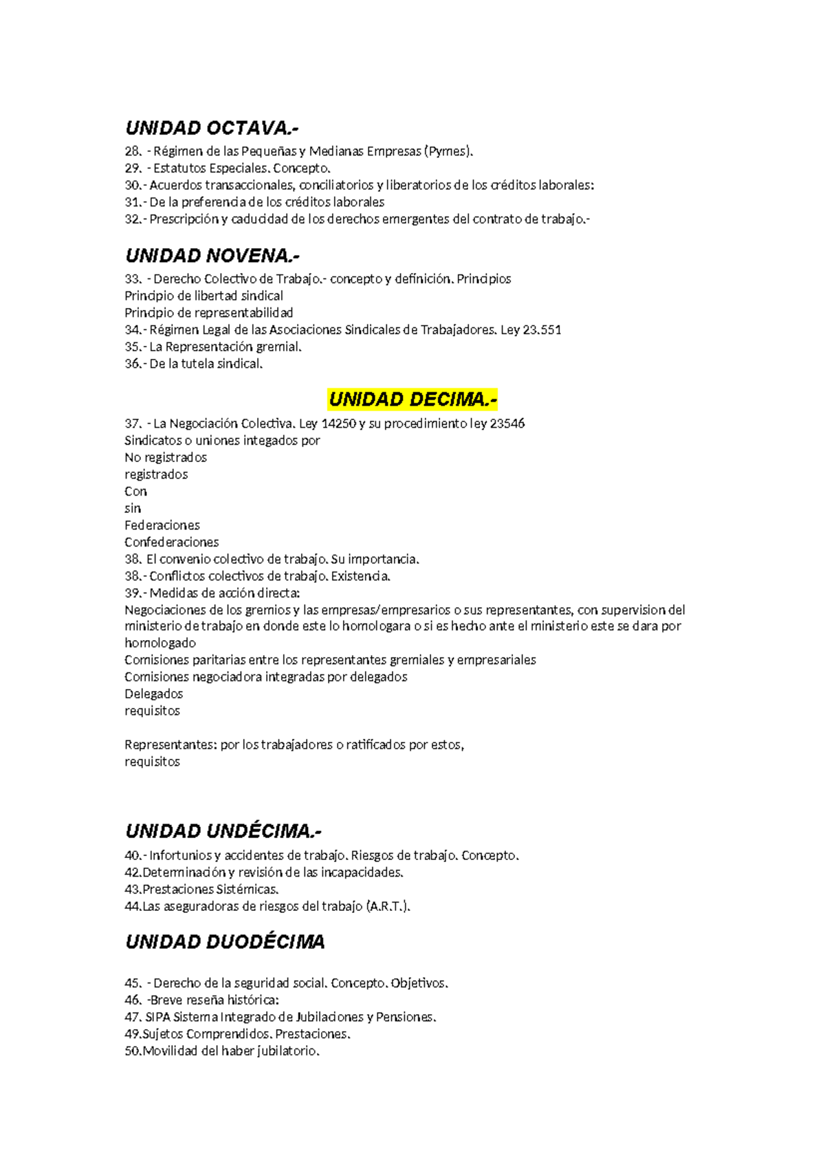 Resumen del Segundo Parcial de Derecho Laboral 2025 - Studocu
