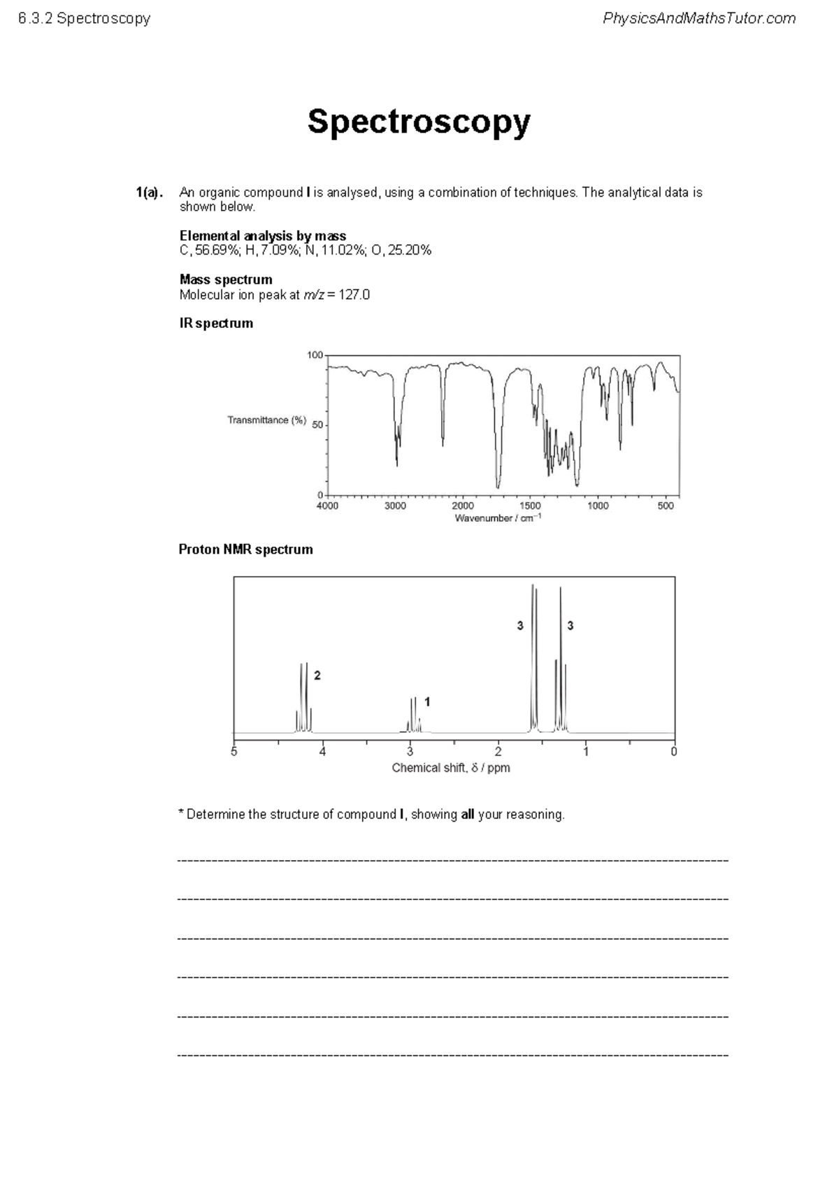 6.3.2 Spectroscopy question paper analysis and organic compound ...