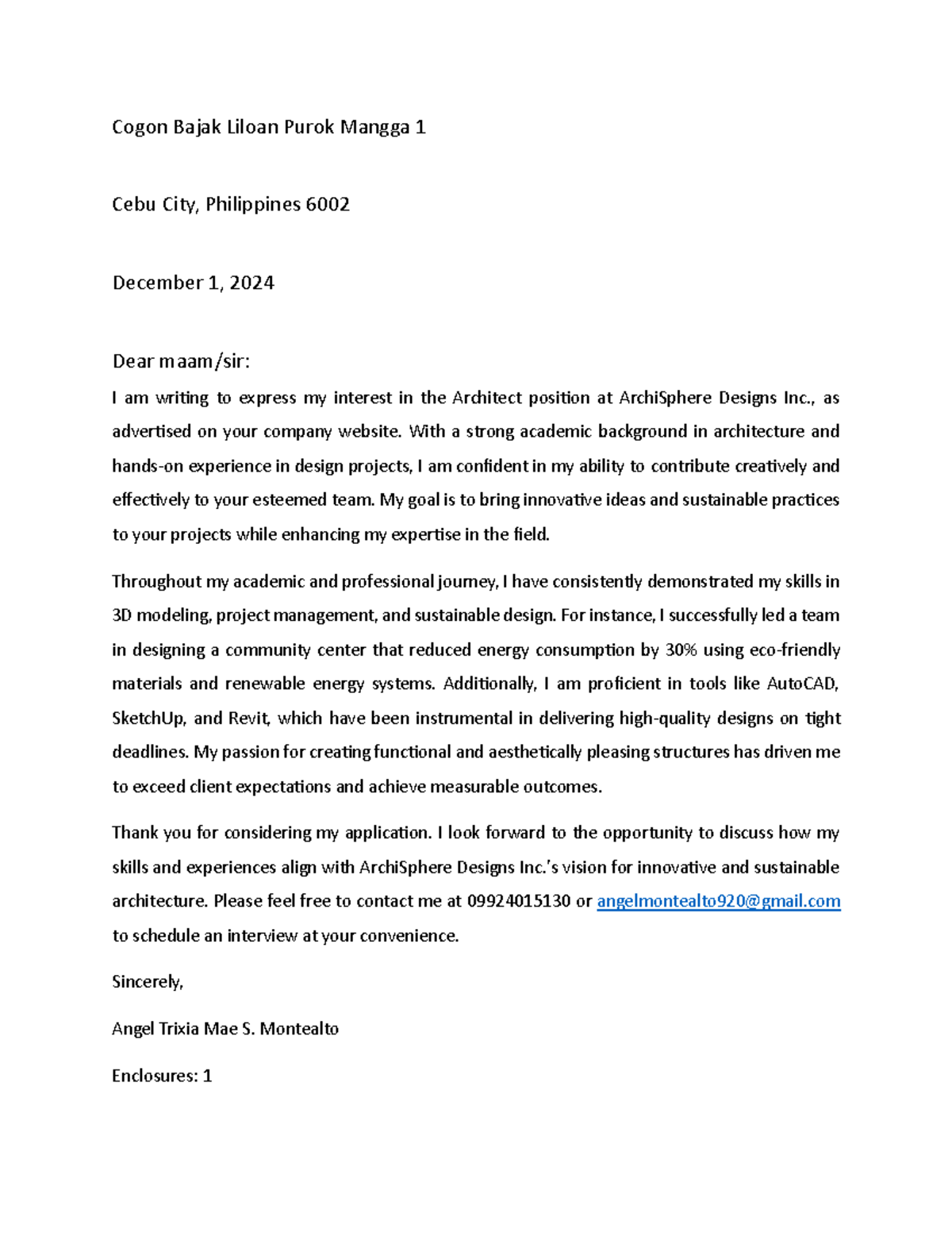 Letter - lettter - Cogon Bajak Liloan Purok Mangga 1 Cebu City ...