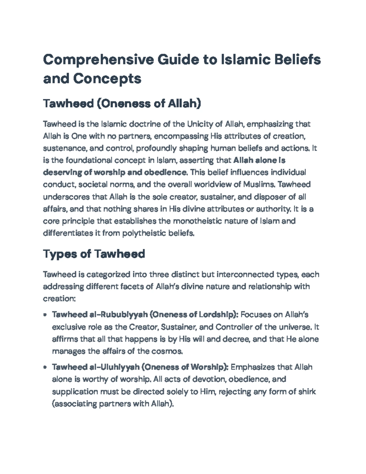 Comprehensive Overview of Hadith & Sunnah Practices in Islam - Studocu