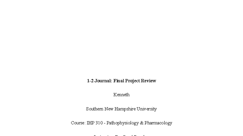 IHP 310 Final Project Review: Journal Guidelines and Expectations - Studocu