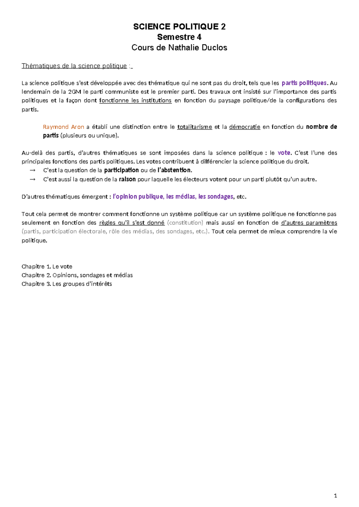 sciences politiques L2 - SCIENCE POLITIQUE 2 Semestre 4 Cours de ...