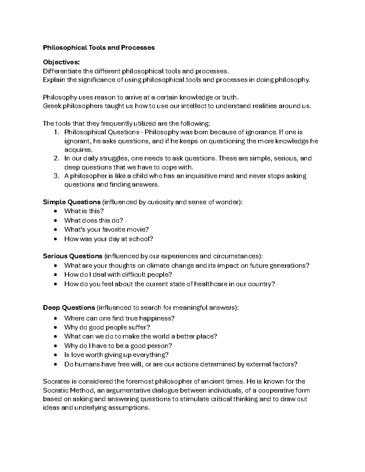 Philosophical Tools and Processes: Understanding Inquiry and Reason ...