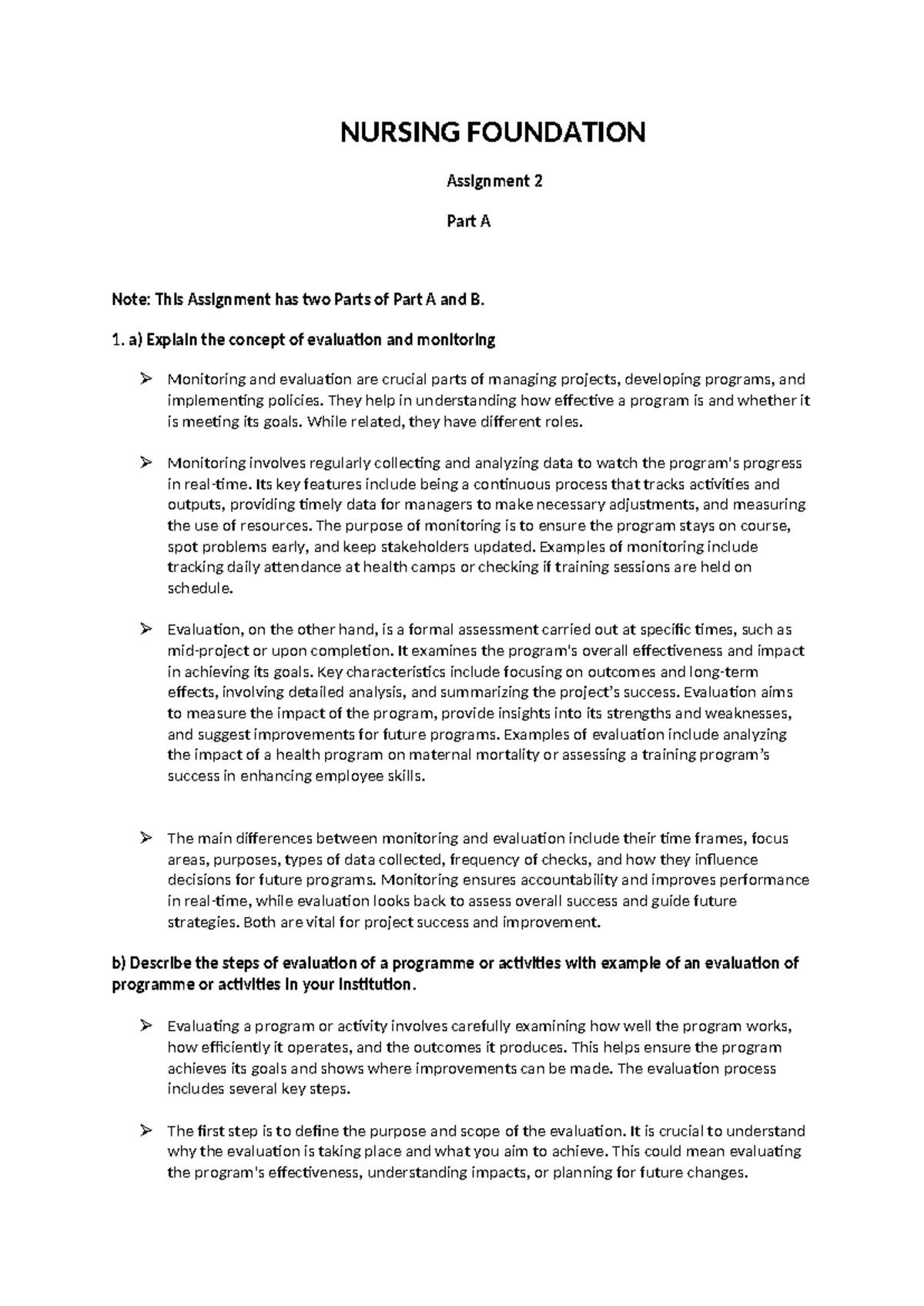 Nursing Foundatio 1 Assinment 02 - NURSING FOUNDATION Assignment 2 Part ...