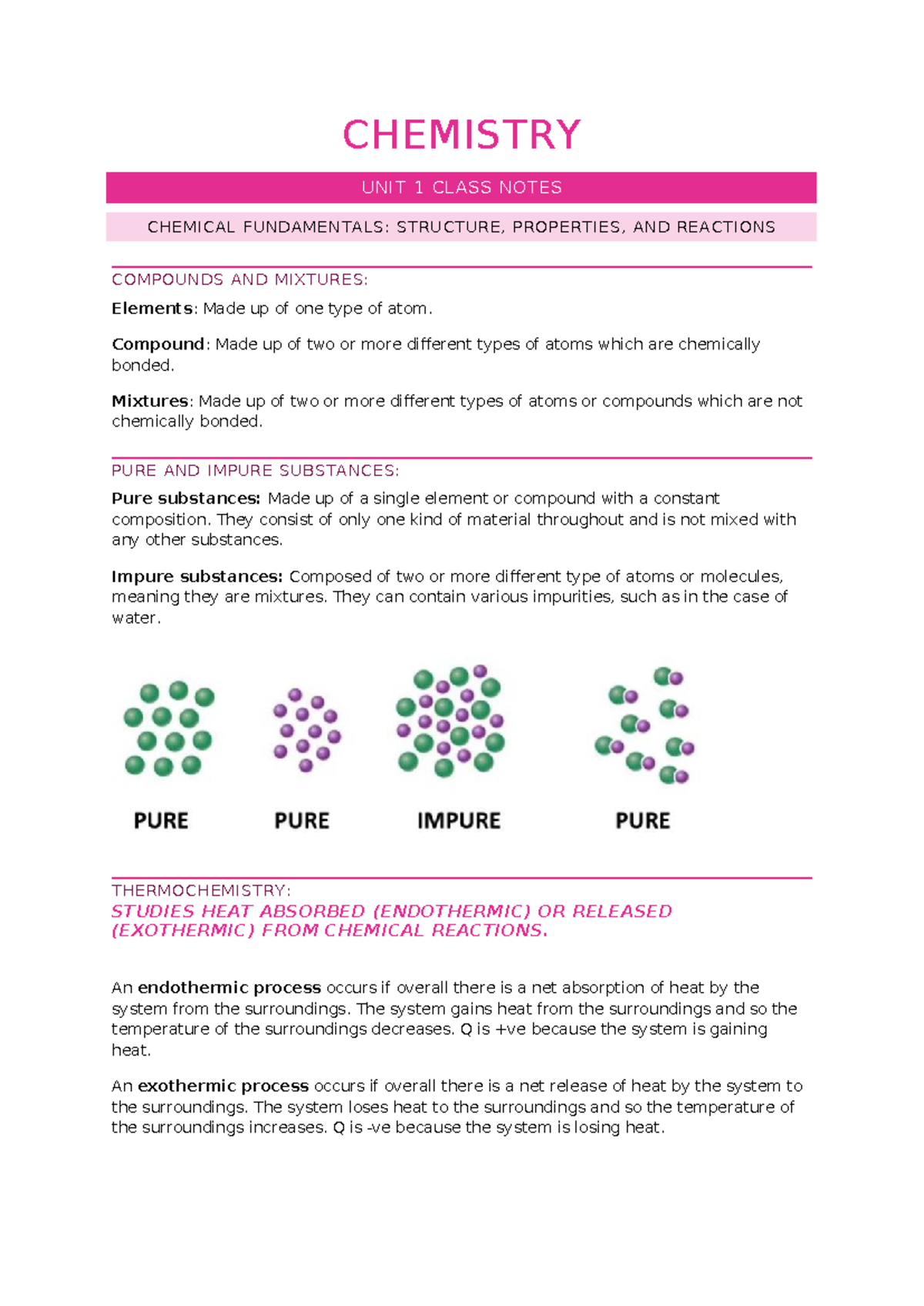 CHEM 101 CLASS NOTES: Enthalpy Changes, Atoms & Periodic Trends - Studocu