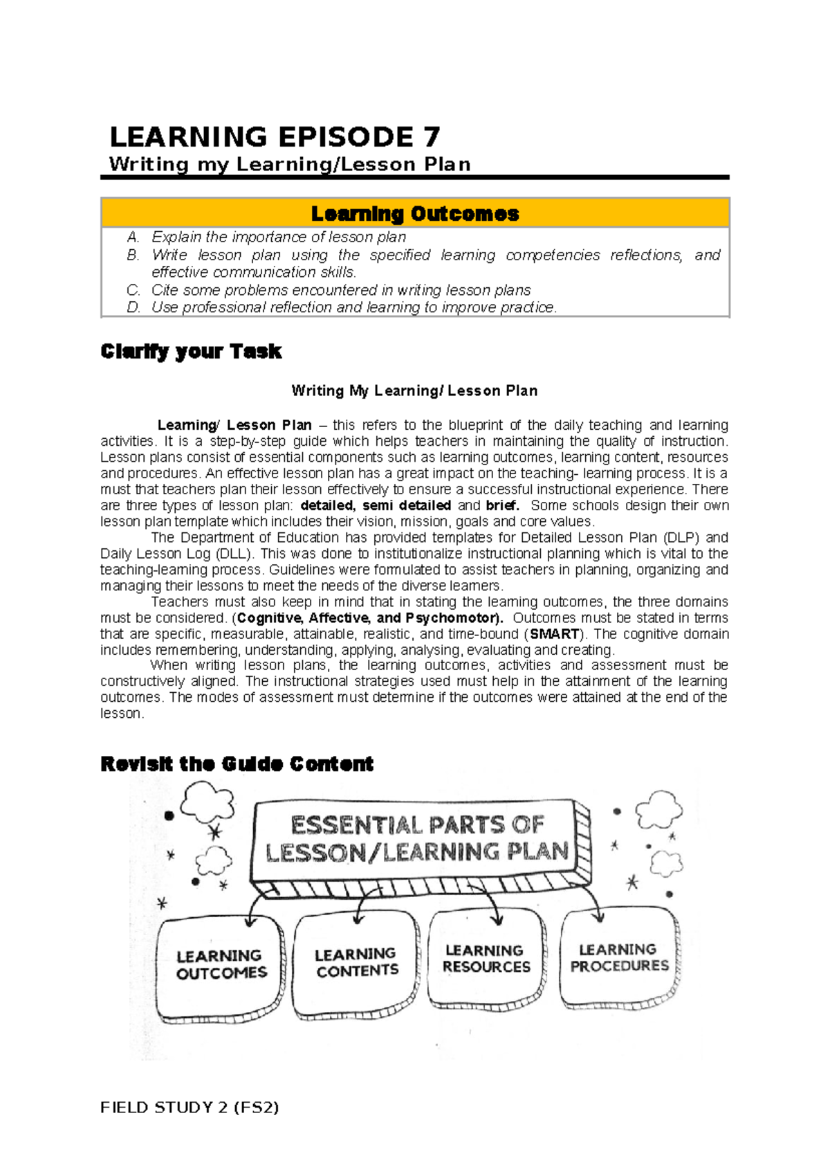 LE 7 - Comprehensive Guide to Writing My Lesson Plan - Studocu