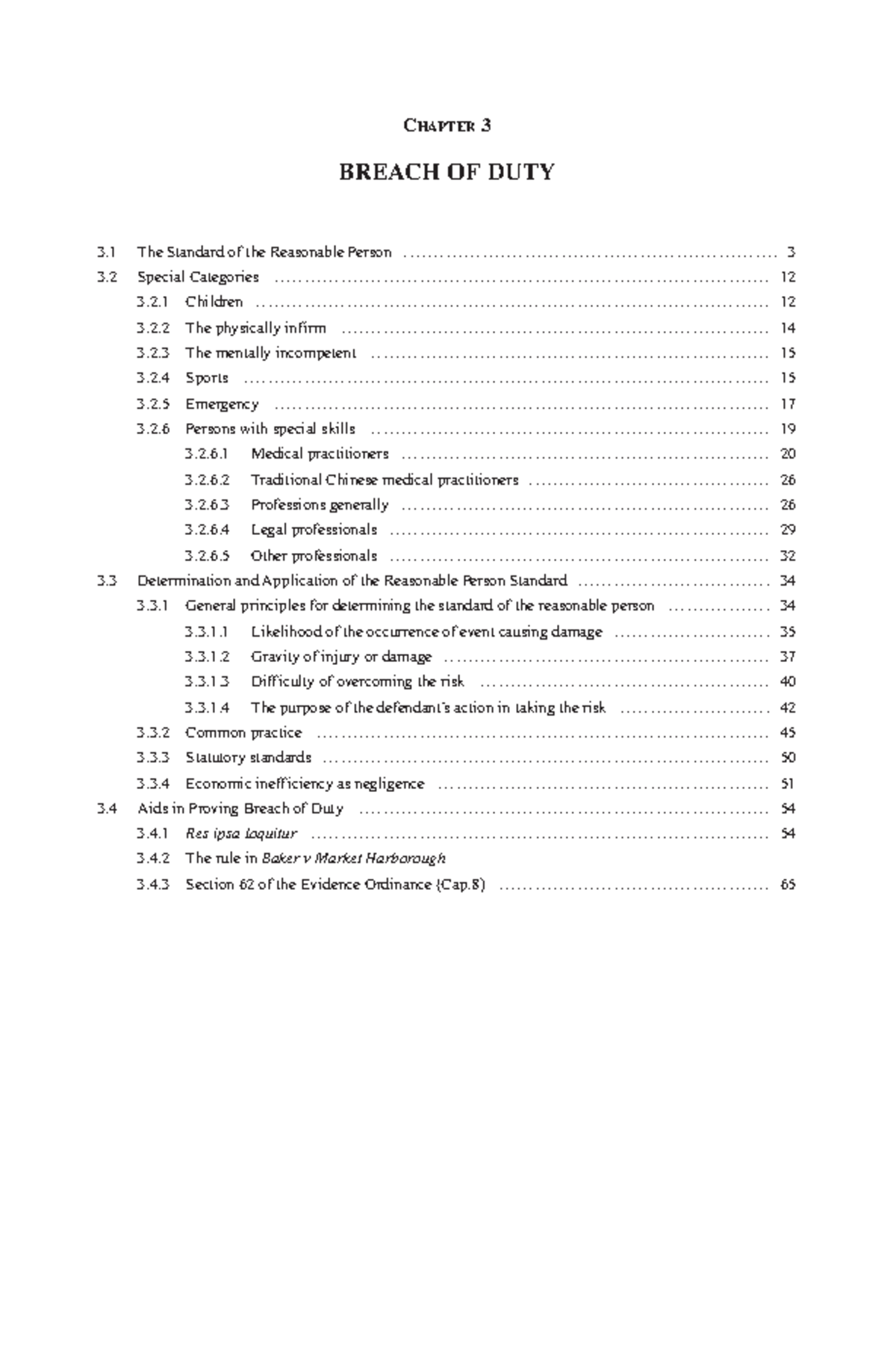 Chapter 3 - lecture notes - BREACH OF DUTY - CHAPTER 3 The Standard of ...