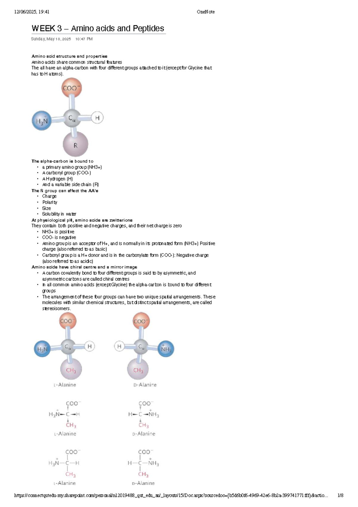LQB381 Lecture Notes: Amino Acids and Peptides Overview - Studocu