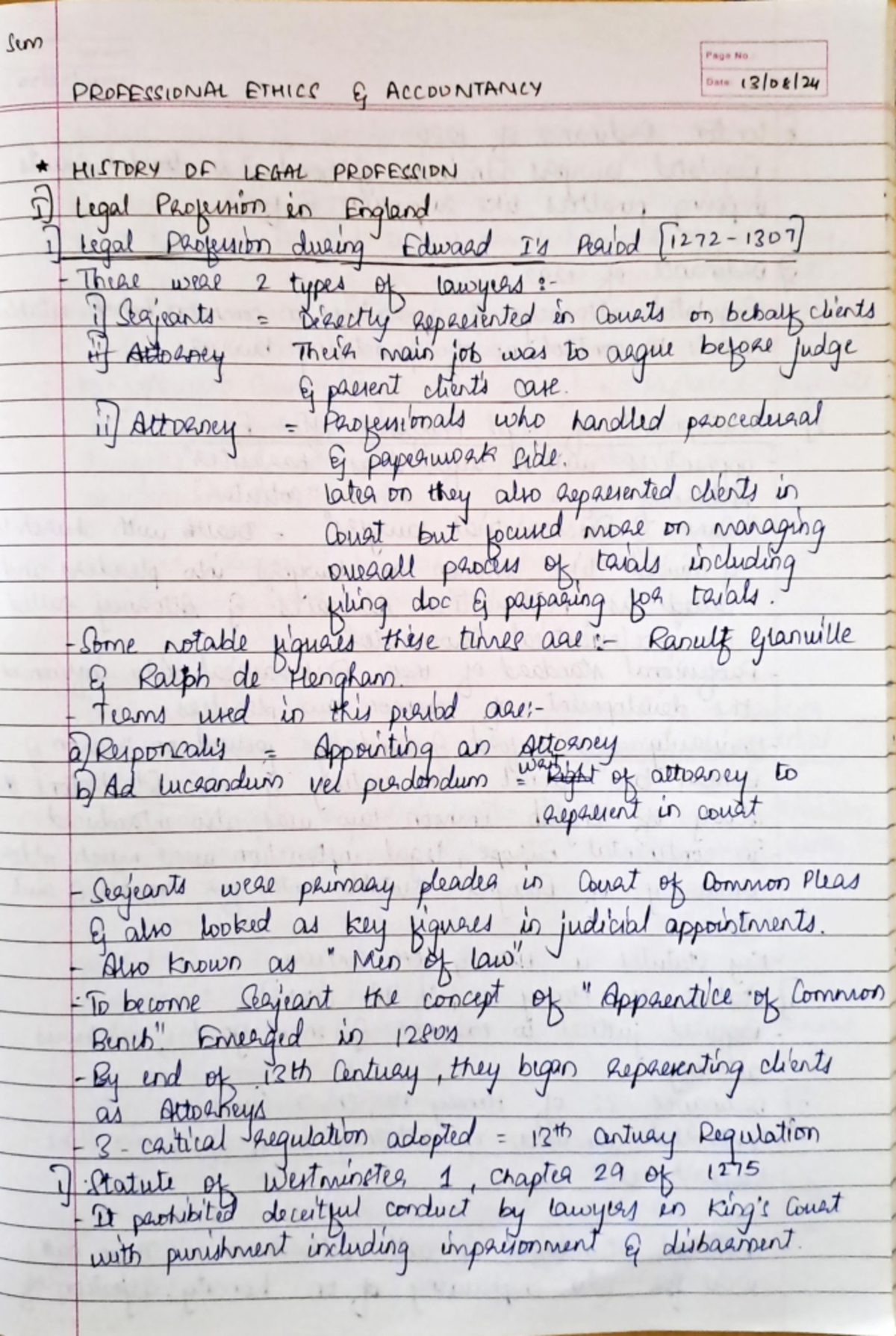 Prof Ethics 1 - Study notes - sum Page No PROFESSIONAL ETHICS E ...