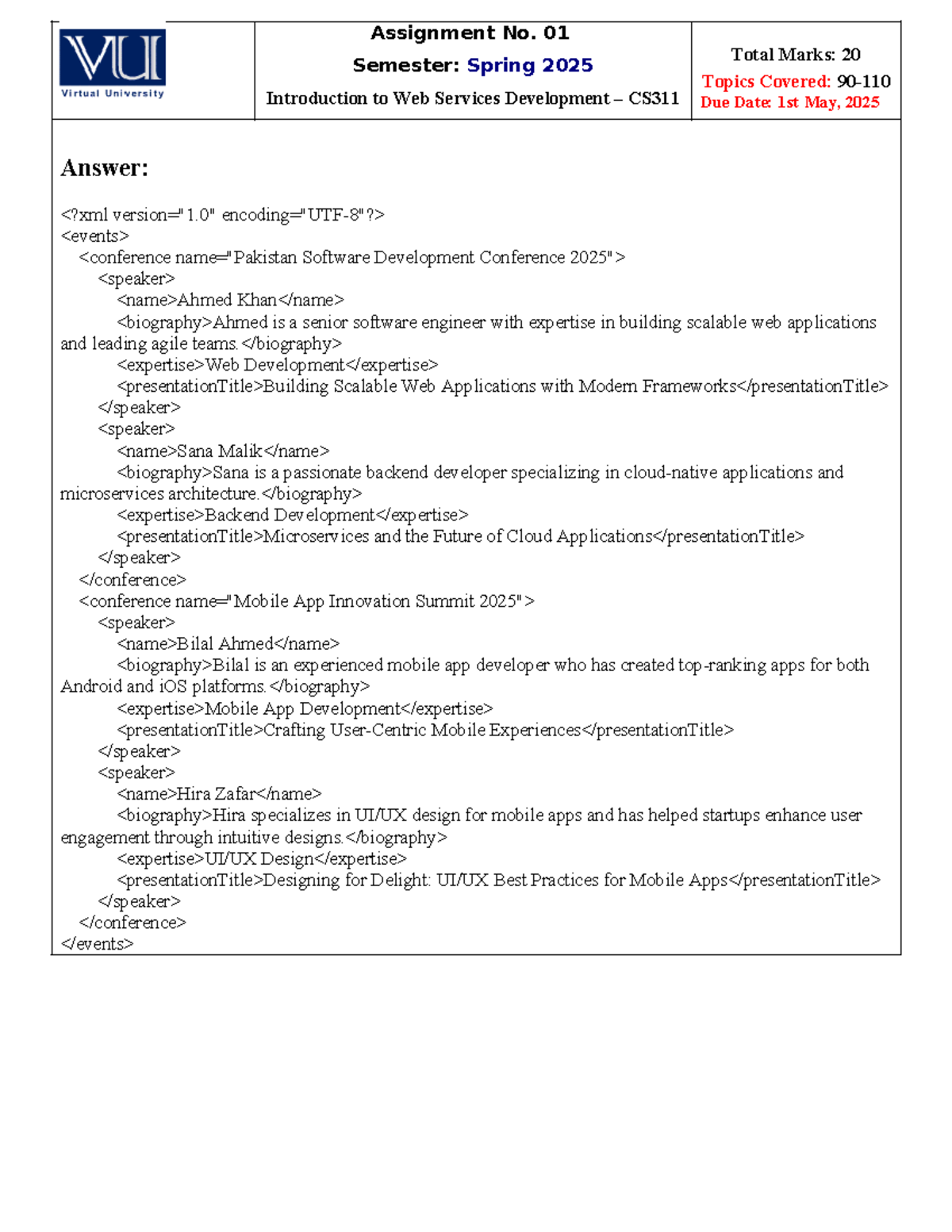 CS311 Assignment 01: Introduction to Web Services Development - Studeersnel