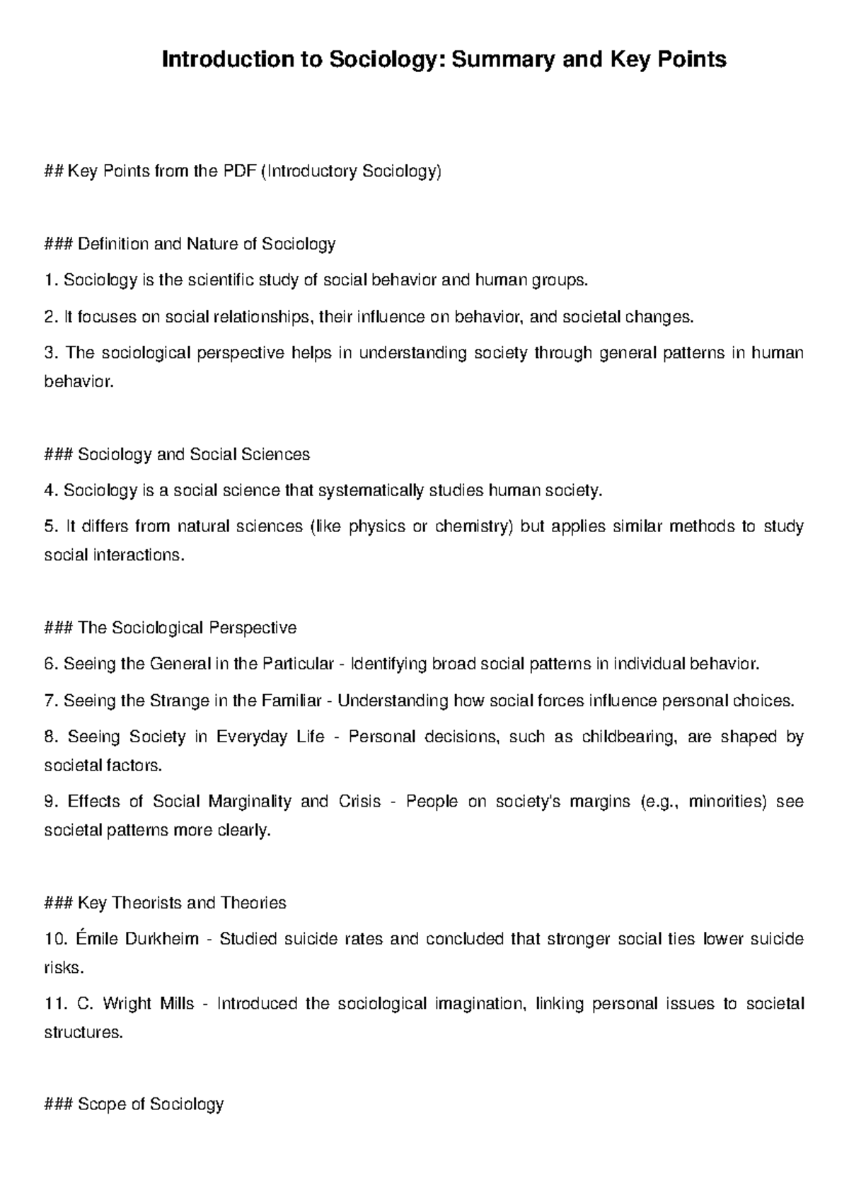 Introductory Sociology (SOC 101): Summary & Key Concepts - Studocu