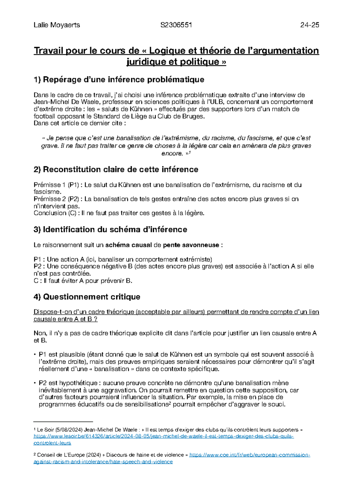 Logique et Théorie Juridique - Analyse d'une Inférence Problématique ...