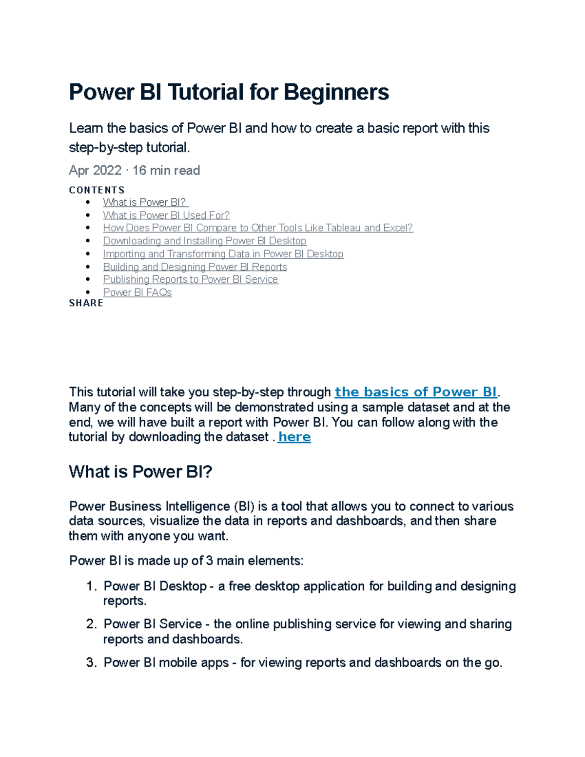 Power BI Basic Report Creation - Tutorial for Beginners - Studocu