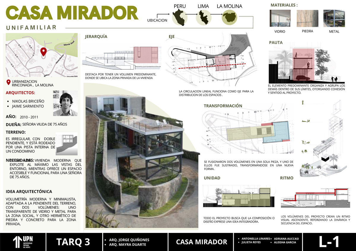 Análisis del Proyecto Arquitectónico de Casa Mirador - TARQ 3 - Studocu