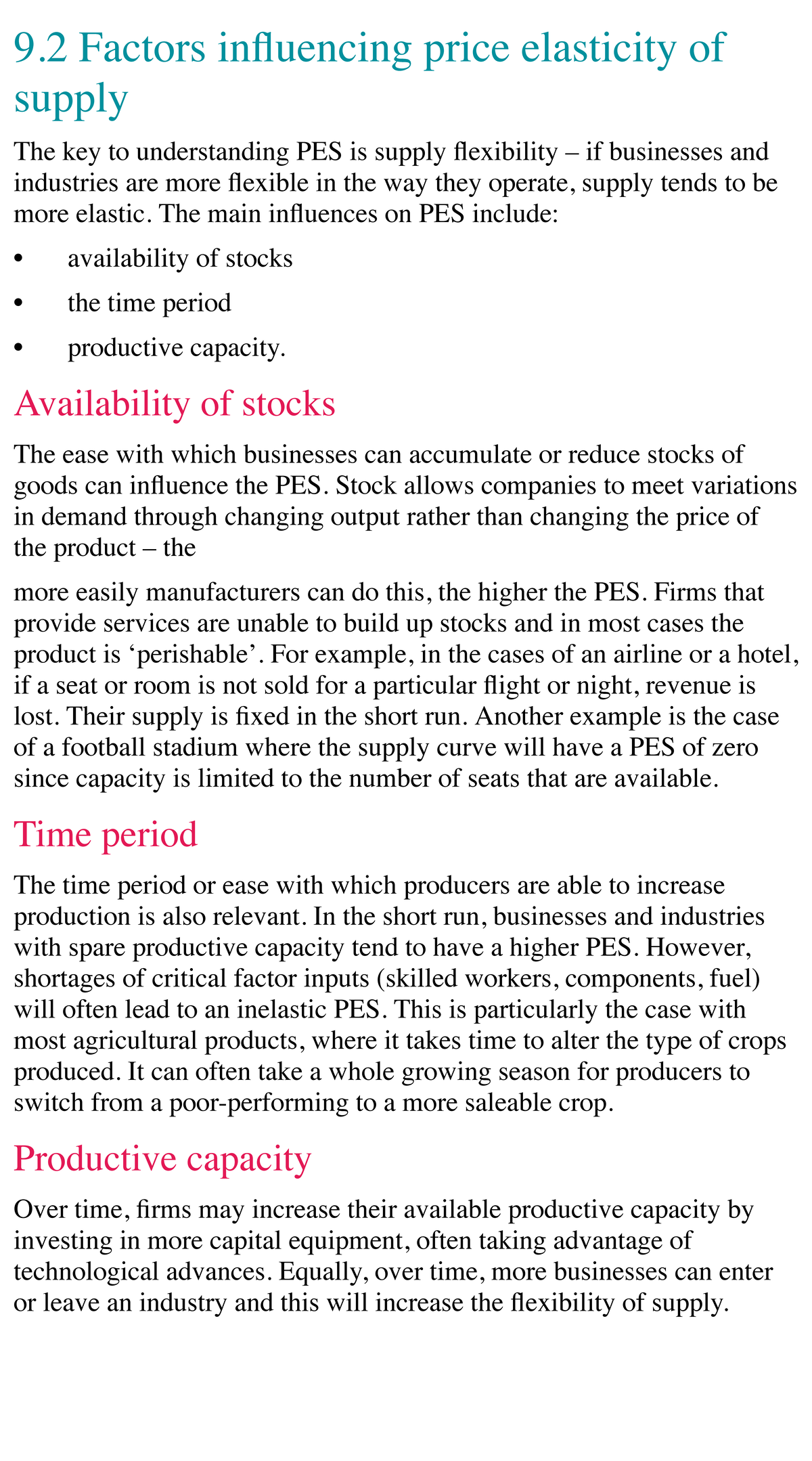 9.2 Factors Influencing Price Elasticity of Supply - Coursebook Part 41 ...