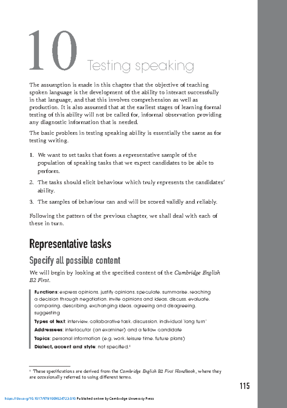 10 Testing Speaking: Strategies for Assessing Oral Proficiency in B2 ...
