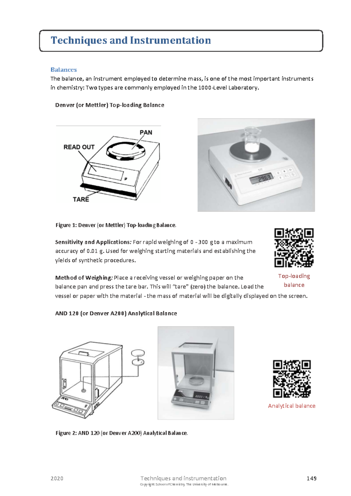Laboratory Techniques and Equipment for CHEM 120: Balances and Weighing ...