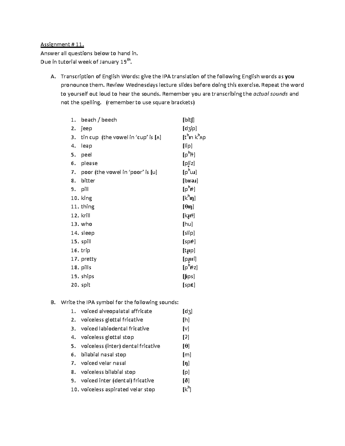Tutorial work Assignment #11, Questions and answers - Assignment # 11 ...