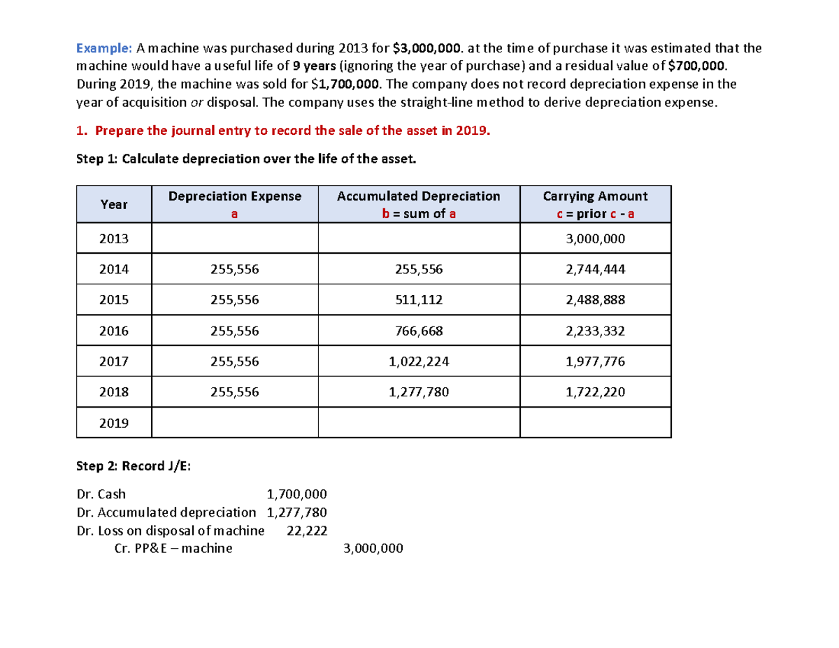 Ch08 PPE Disposal: Journal Entries & Depreciation Calculation - Studocu