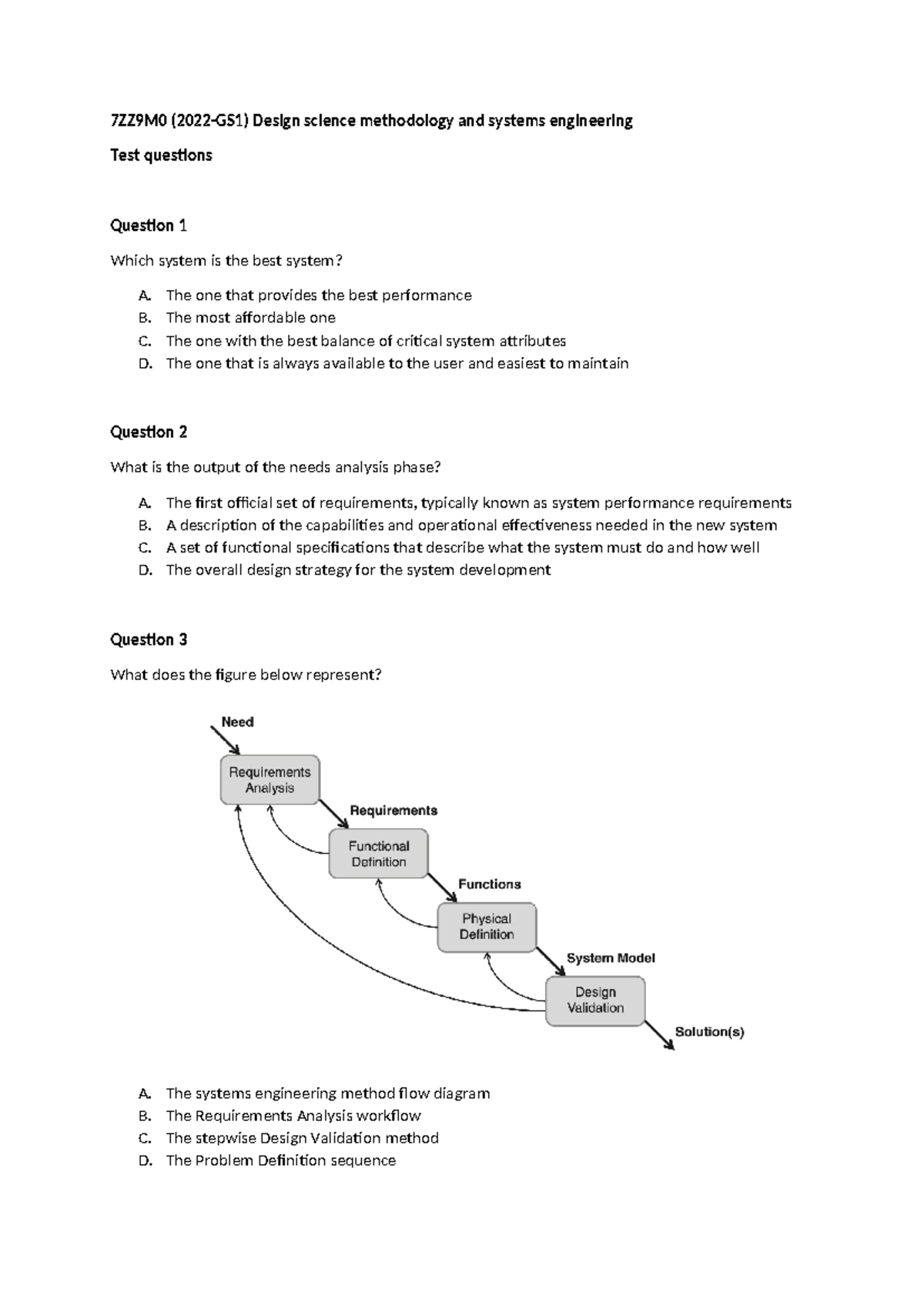 7ZZ9M0 Design Science Methodology Test Questions and Answers - Studeersnel