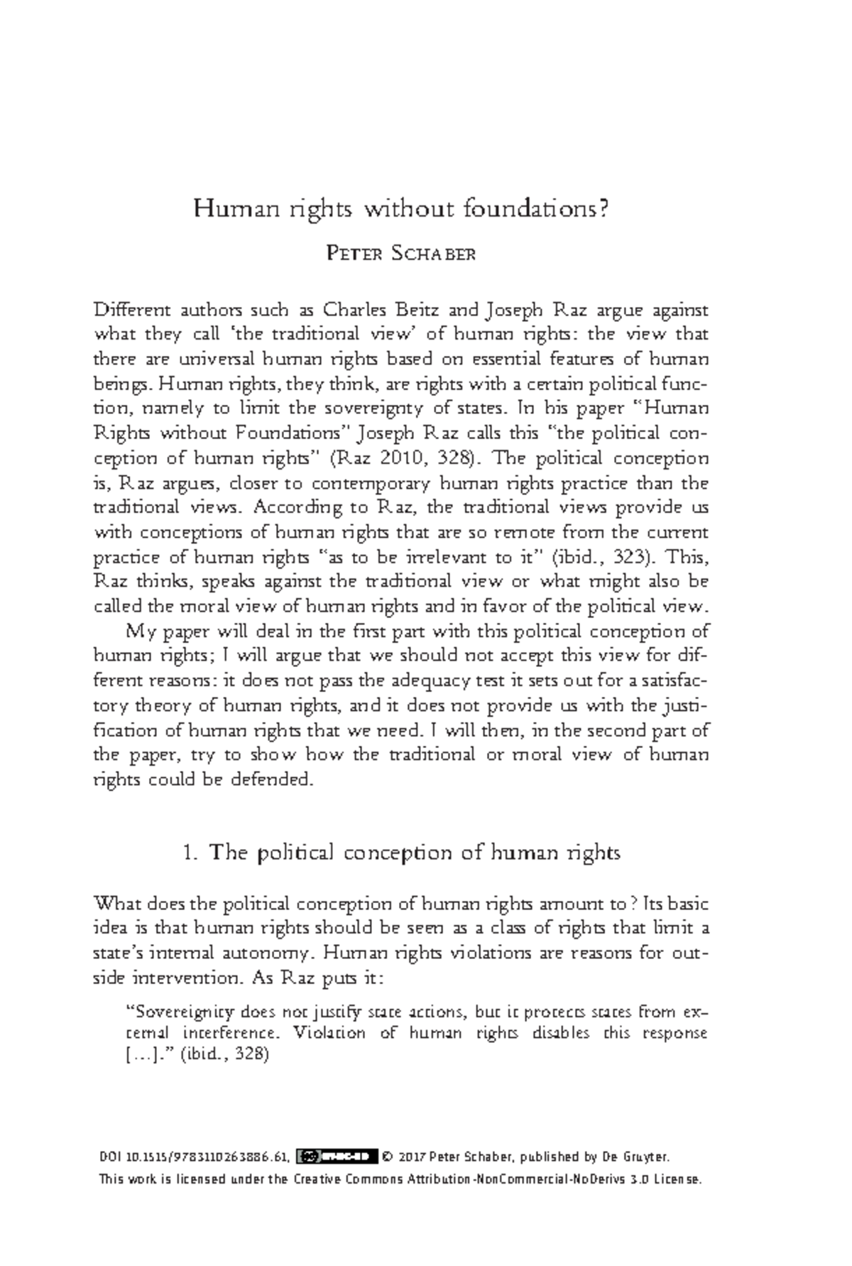 Human Rights Without Foundations? A Critical Examination of Raz's Views ...