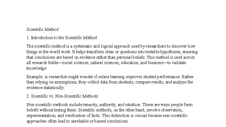 Scientific Methods Lecture Notes: Understanding the Scientific Method ...