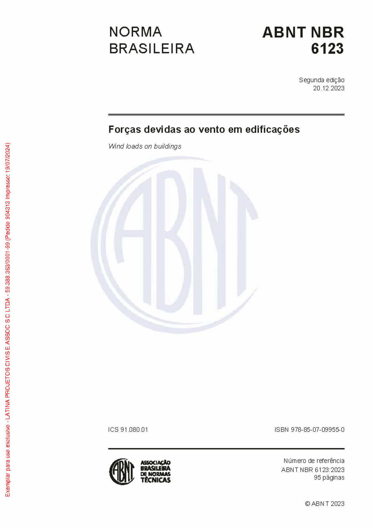 NBR 6123: Diretrizes de Cálculo de Forças de Vento em Edificações - Studocu