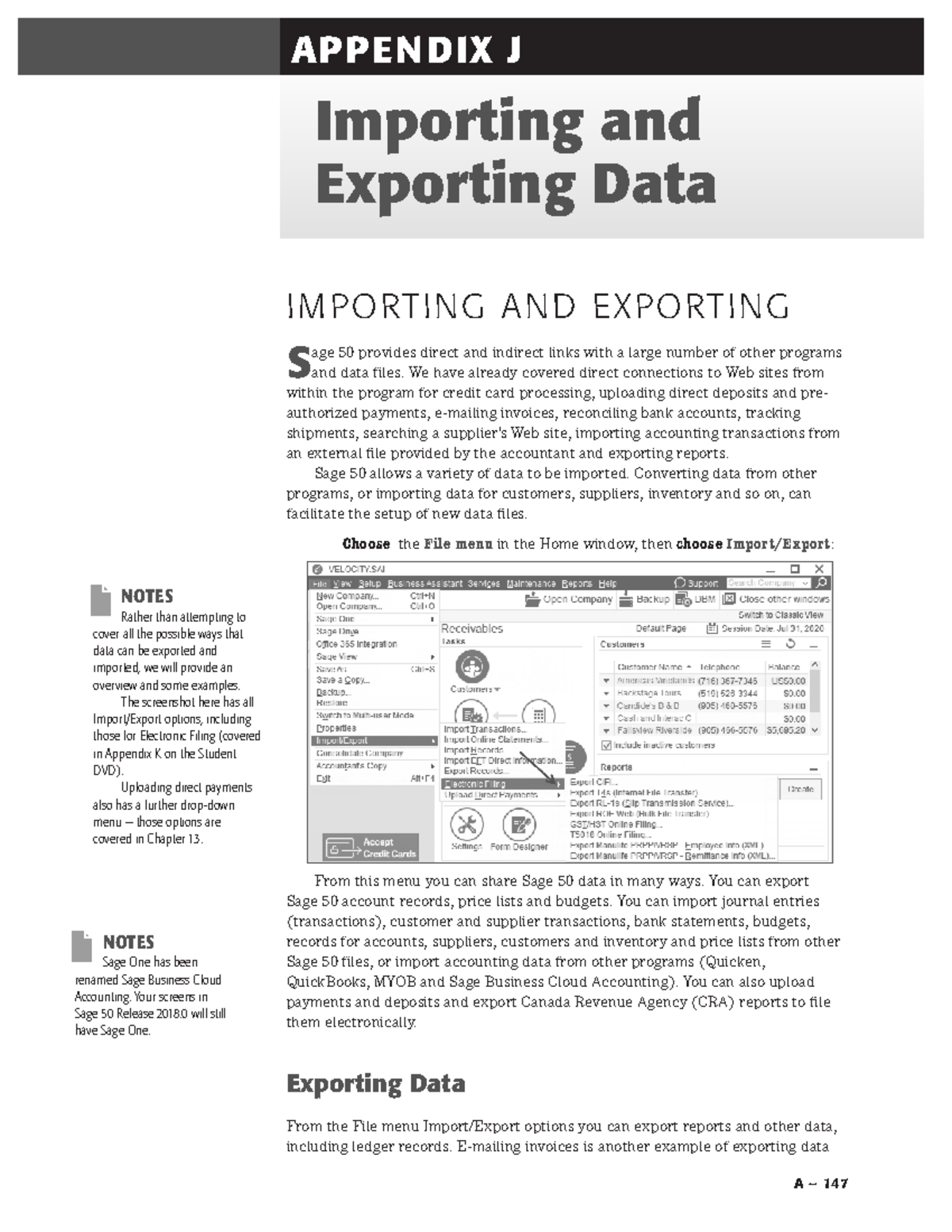 Appendix J - Importing and Exporting Data in Accounting Software - Studocu