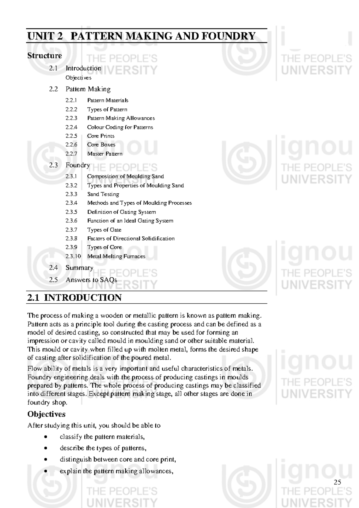 MP 3 - Pattern Making and Foundry Notes for Workshop Technology - Studocu
