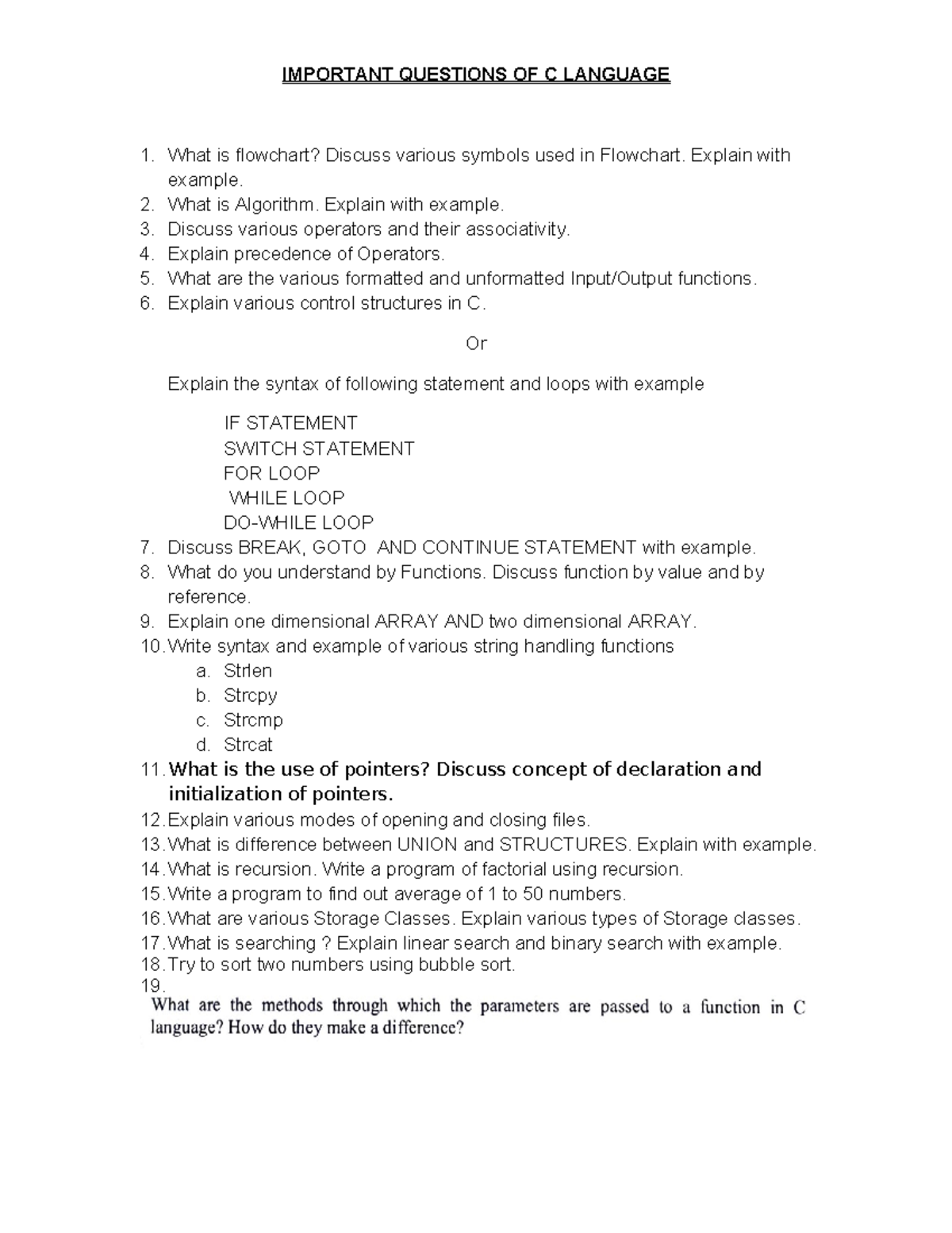 C long questions PPS - good question - IMPORTANT QUESTIONS OF C ...